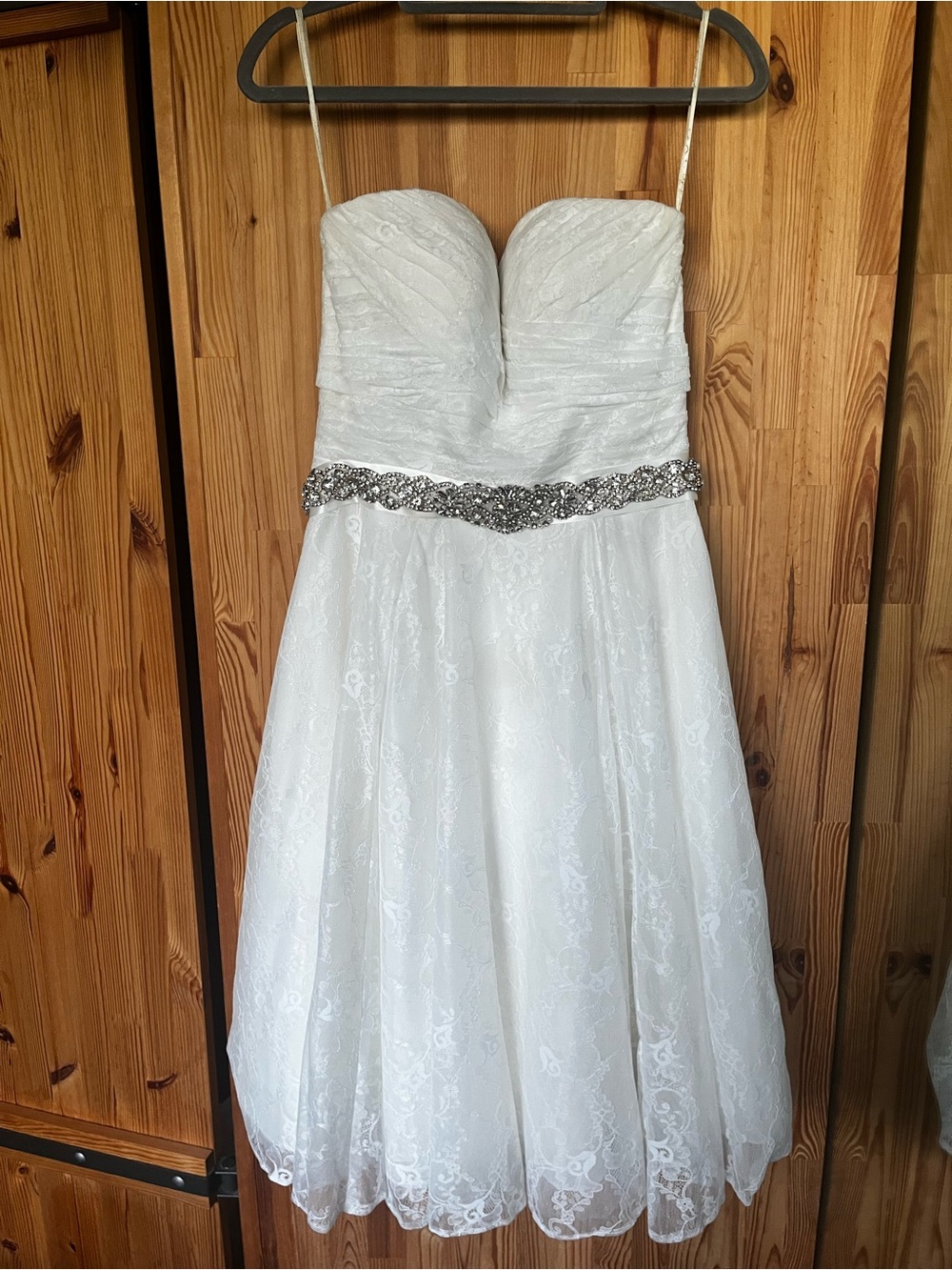 Galina lacy tea-length wedding dress (size 6)